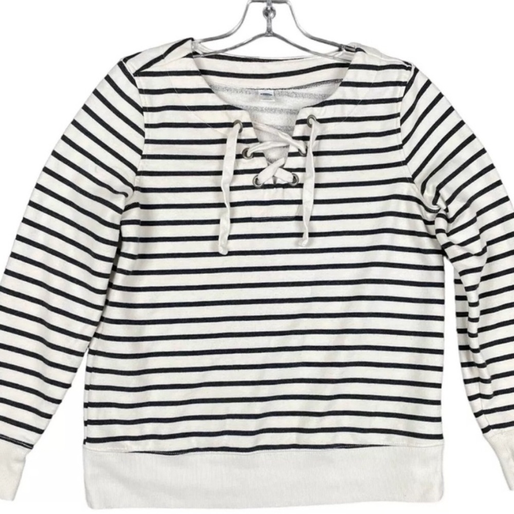 Old Navy Striped Lace-Up Sweater